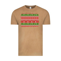 Vintage Camel knitted christmas reindeer pine tree background Vintage Tee - Jasminsmagicworld