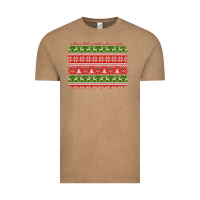 Vintage Coffee knitted christmas reindeer pine tree background Vintage Tee - Jasminsmagicworld