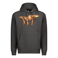 Charcoal Heather Lactarius Rufus Mushroom Illustrations Premium Hoodie - LillyAllenDesigns