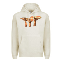 Oatmeal Heather Lactarius Rufus Mushroom Illustrations Premium Hoodie - LillyAllenDesigns
