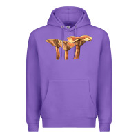 Purple Lactarius Rufus Mushroom Illustrations Premium Hoodie - LillyAllenDesigns