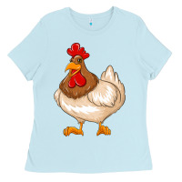Baby Blue cute chicken Ladies Tee - texasbilliewilder
