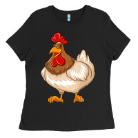 Black cute chicken Ladies Tee - texasbilliewilder