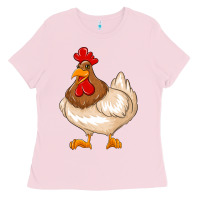 Bubblegum Pink cute chicken Ladies Tee - texasbilliewilder