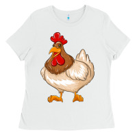 White cute chicken Ladies Tee - texasbilliewilder