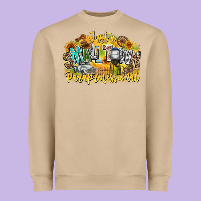 Just Small Town Paraprofessional Heavyweight Sweatshirt Designed By Cowhidedigitalart