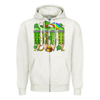 Oatmeal Heather st. patrick's day teacher pencils Zipper Hoodie - Artiststas