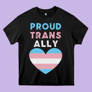 Proud Trans Ally Transgender Heavy Core Tee Designed By Trangstudio