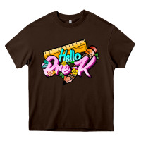 Chocolate Brown hello pre k Heavy Core Tee - JahusDesignShop