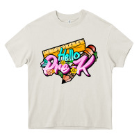 Cream hello pre k Heavy Core Tee - JahusDesignShop