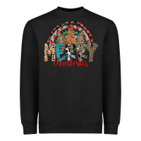 Black Merry Christmas Heavyweight Sweatshirt - CowhideDigitalArt
