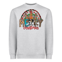 Heather Grey Merry Christmas Heavyweight Sweatshirt - CowhideDigitalArt