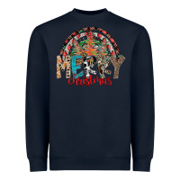 Navy Merry Christmas Heavyweight Sweatshirt - CowhideDigitalArt