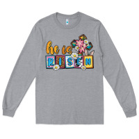 Heather Grey Easter Day He is risen Long Sleeve Tee - OliviaCreatesArt