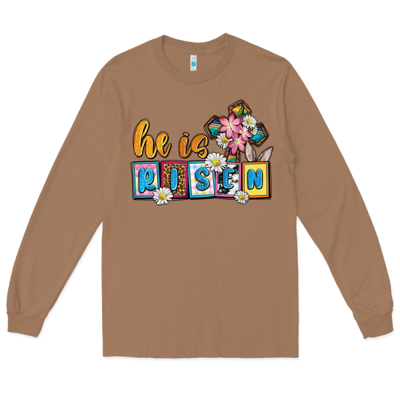 Easter Day He Is Risen Long Sleeve Tee by OliviaCreatesArt | Teevron