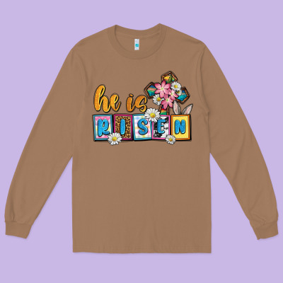 Easter Day He Is Risen Long Sleeve Tee Designed By Oliviacreatesart