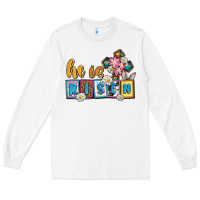White Easter Day He is risen Long Sleeve Tee - OliviaCreatesArt