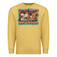 Antique Gold all you need is love & coffee Premium Sweatshirt - BarkalooDesign