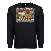Black all you need is love & coffee Premium Sweatshirt - BarkalooDesign