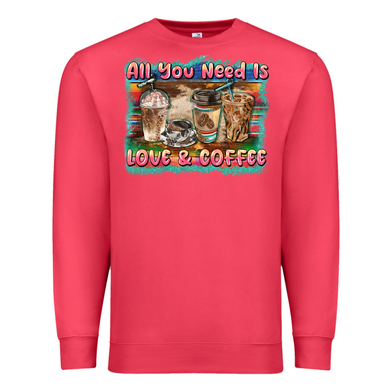 All You Need Is Love & Coffee Premium Sweatshirt by BarkalooDesign | Teevron