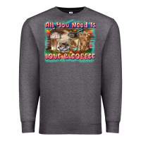 Charcoal Heather all you need is love & coffee Premium Sweatshirt - BarkalooDesign