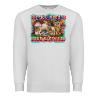 Dove Grey all you need is love & coffee Premium Sweatshirt - BarkalooDesign