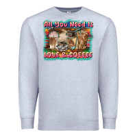 Heather Grey all you need is love & coffee Premium Sweatshirt - BarkalooDesign