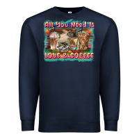 Navy all you need is love & coffee Premium Sweatshirt - BarkalooDesign