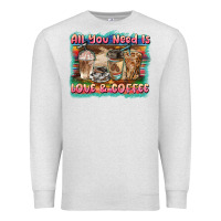 Oatmeal Heather all you need is love & coffee Premium Sweatshirt - BarkalooDesign