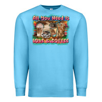 Ocean Blue all you need is love & coffee Premium Sweatshirt - BarkalooDesign