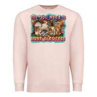 Pale Pink all you need is love & coffee Premium Sweatshirt - BarkalooDesign