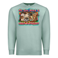 Seafoam all you need is love & coffee Premium Sweatshirt - BarkalooDesign