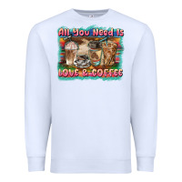 White all you need is love & coffee Premium Sweatshirt - BarkalooDesign