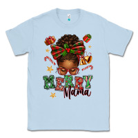 Dusty Blue merry mama afro messy bun Classic Tee - texasbilliewilder
