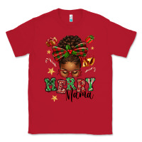 Red merry mama afro messy bun Classic Tee - texasbilliewilder