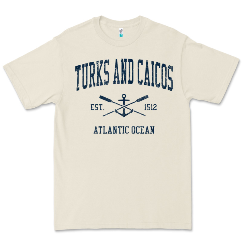 Turks And Caicos Vintage Navy Crossed Oars & Boat Anchor Premium Tee by trangStudio | Teevron