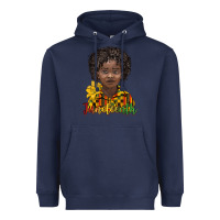 Navy juneteenth black boy Heavyweight Hoodie - BarkalooDesign