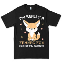 Black i'm really a fennec fox in a human costume funny gift t shirt Premium Tee - trangStudio
