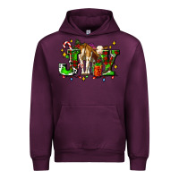 Mauve Wine joy with baby cow and christmas gifts mistletoe Urban Hoodie - AdoDesignShop