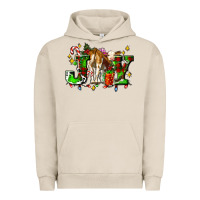 Pigment French Oak joy with baby cow and christmas gifts mistletoe Urban Hoodie - AdoDesignShop