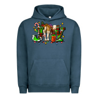 Pigment Midnight Navy joy with baby cow and christmas gifts mistletoe Urban Hoodie - AdoDesignShop