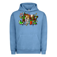 Pigment Pebble Blue joy with baby cow and christmas gifts mistletoe Urban Hoodie - AdoDesignShop
