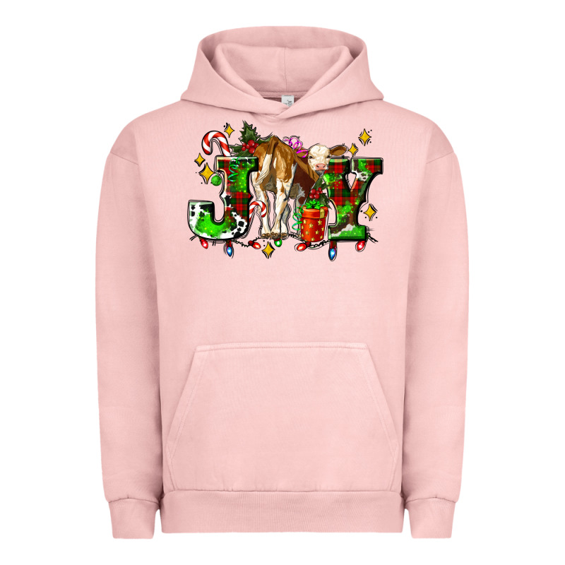 Joy With Baby Cow And Christmas Gifts Mistletoe Urban Hoodie by AdoDesignShop | Teevron