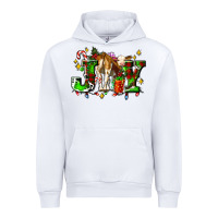 White joy with baby cow and christmas gifts mistletoe Urban Hoodie - AdoDesignShop