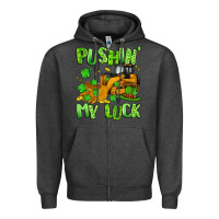 Charcoal Heather pushin' my luck Zipper Hoodie - Artiststas