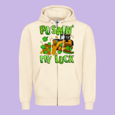 Pushin' My Luck Zipper Hoodie Designed By Artiststas