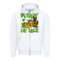 White pushin' my luck Zipper Hoodie - Artiststas