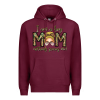 Burgundy Iam Boy Mom Nothing Scares Me Premium Hoodie - CowhideDigitalArt