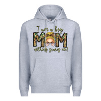 Heather Grey Iam Boy Mom Nothing Scares Me Premium Hoodie - CowhideDigitalArt