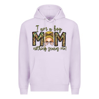 Lilac Iam Boy Mom Nothing Scares Me Premium Hoodie - CowhideDigitalArt